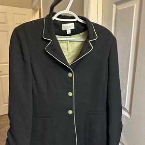 Conrad C Black Women's Blazer with White Trim